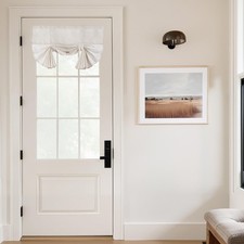 Linen Door Curtain 72 inch Long, Cream, W30 x L72 Room Darkening Window Treat...