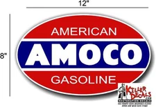 (AMOC-4) 12" AMOCO STANDARD  GASOLINE OIL VINYL DECAL GAS PUMP / LUBSTER
