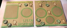 Little Monkey Baby Scrapbook Pages- 2 Premade 12x12 Layout