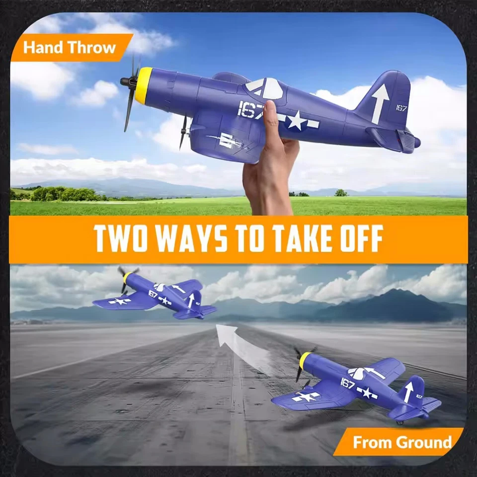 Volantex F4U Corsair 2.4G 3CH ala fija RC avión de combate acrobático RTF planeador Foto 3 de 4