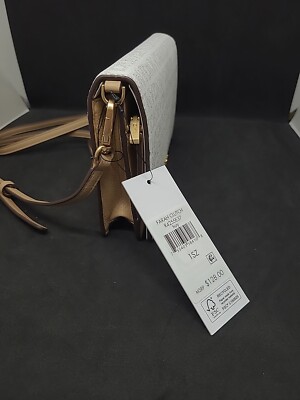 NEW DKNY Farah Clutch Mini Shoulder Bag - Cream/Cappuccino  DKNY Chino Tan Leather Fabric Clutch Shoulder bag main image 0