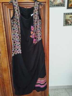 TOLLES LANGES KLEID ''KAFFEEPAUSE'' - NEU - Größe 44