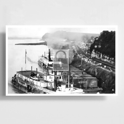 General Ashburn Steamboat Missouri River Hermann MO - REPRINT