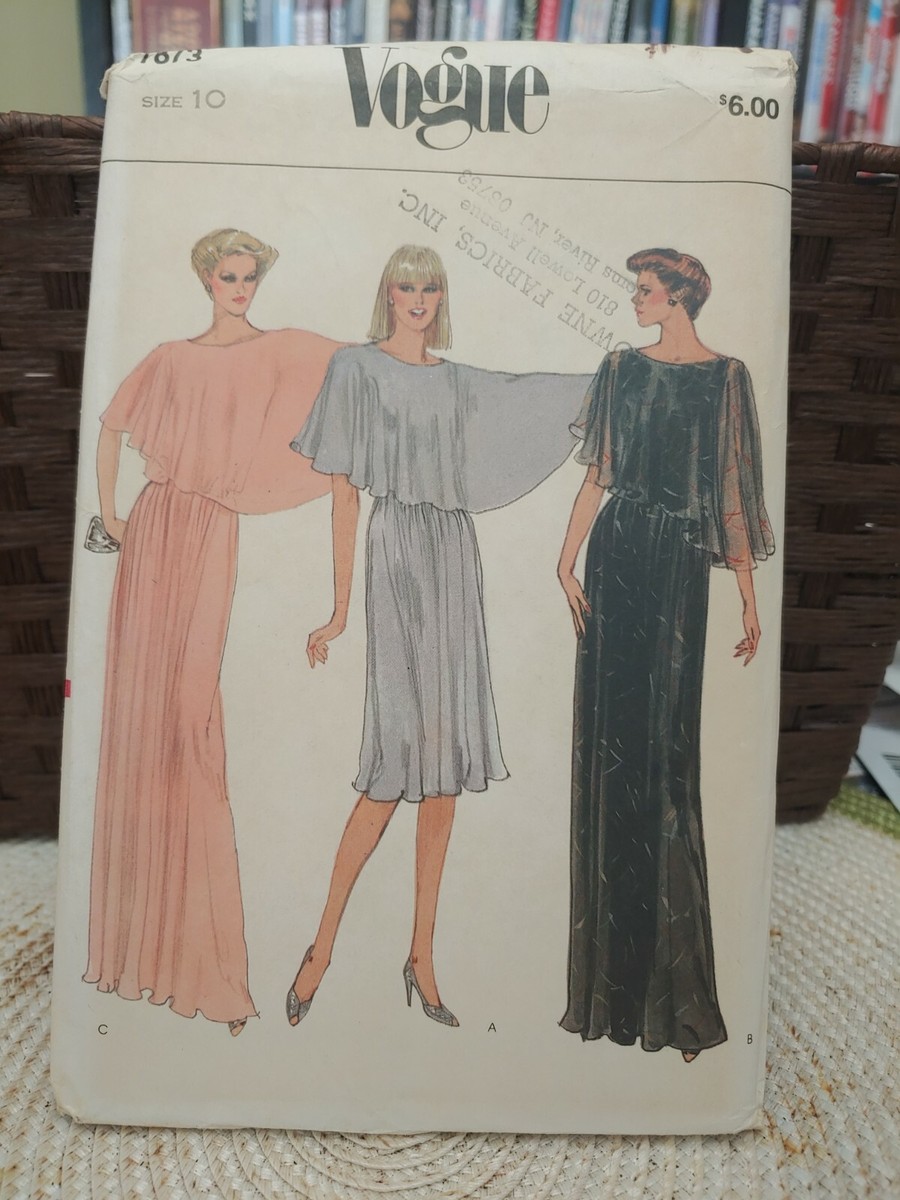 Vintage Vogue Ladies Fancy Loose-Fitting Dresses Pattern 7673 sz 10 UNCUT |  eBay