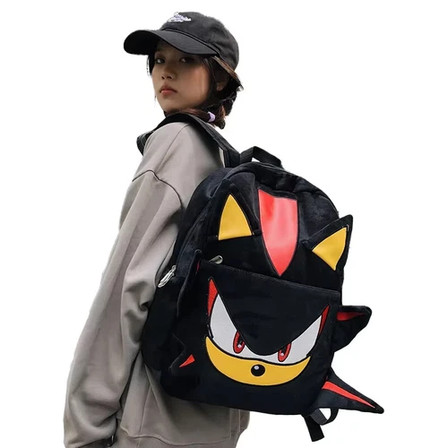 Shadow Rucksack Cartoon schwarz Igel Plüsch Schulranzen Tasche Schüler Schultasche - Bild 2 von 7