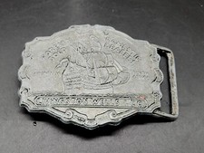 Livingston Wells  Co Foreign Domestic Gold Dealers VTG Pirate Ship Belt Buckle