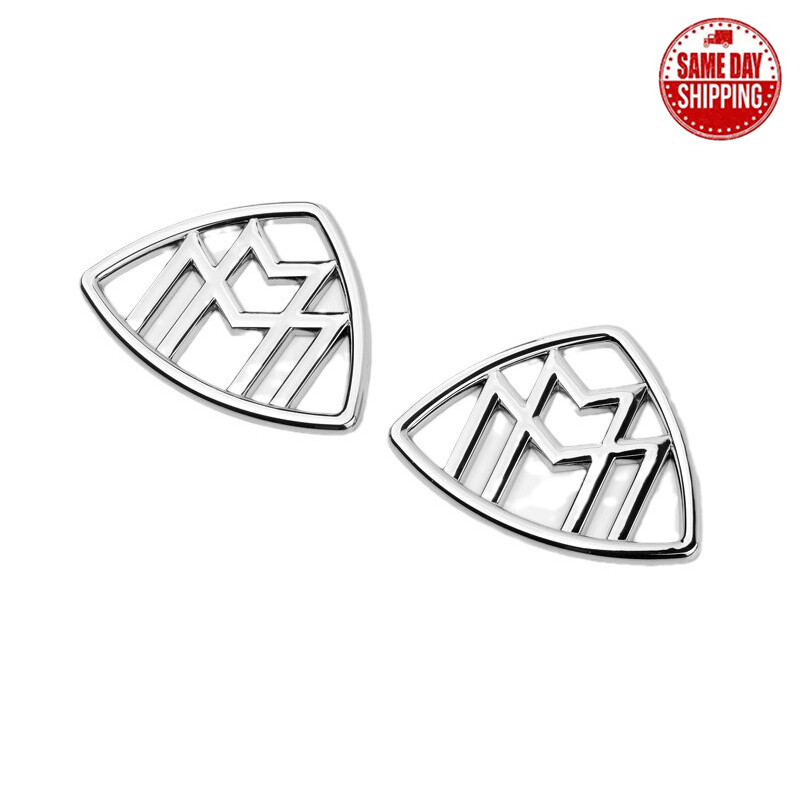 1 Pair Car Body Logo Side Fender Badge For Mercedes Maybach GLS S Class Black