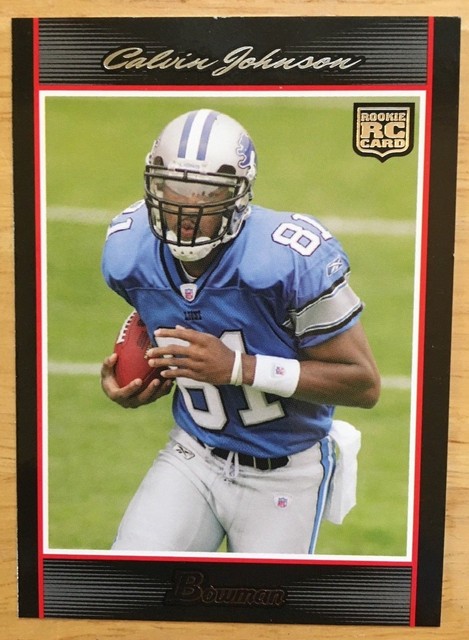 2007 Bowman Calvin Johnson 145 Rookie Football Card NM M Detroit Lions 