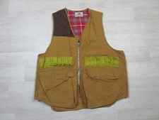 Vintage Black Sheep Brand Hunting Shooting Vest MENS L Brown Flannel Plaid