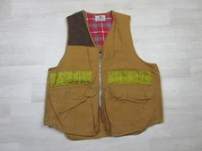 Vintage Black Sheep Brand Hunting Shooting Vest MENS (L) Brown Flannel Plaid
