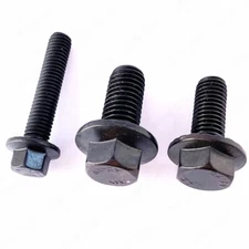 Black 304 Stainless Steel Hexagon Flange Bolts Heavy Series M4 M5 M6 M8