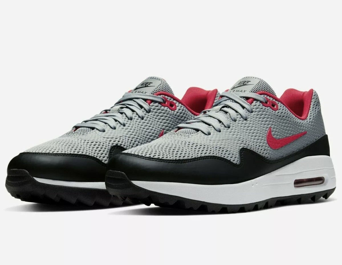 NIKE AIR MAX 1 G GOLF PARTICLE GREY-UNIVERSITY RED MENS SZ 8  display picture 2