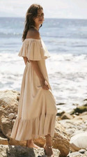 Free People Lynne Summer Off Shoulder Long Dress size M
