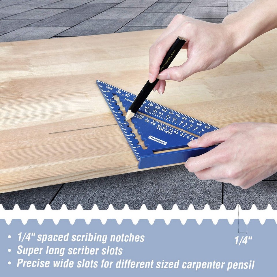 WORKPRO Rafter Square and Combination Square Tool Set Rafter Square ...