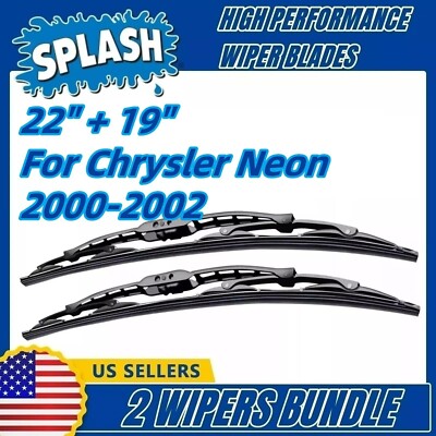 Wipers 2 Pack Premium Wiper Blades fit 2000-2002 Chrysler Neon - 19220/190