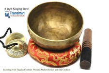 6" Superb B Crown Chakra OldTibetan Singing Bowl Meditation bowls,Handmade Nepal