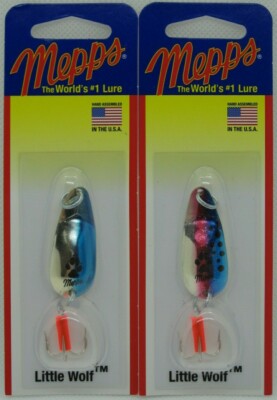 2 Pks.  Mepps Little Wolf Spoon - 1/4 oz. - Rainbow Trout & Silver/Blue