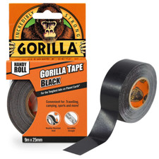 Gorilla Tape Handy Roll Black Fix Patch Seal Repair Incredibly Tough 25mm x 9M