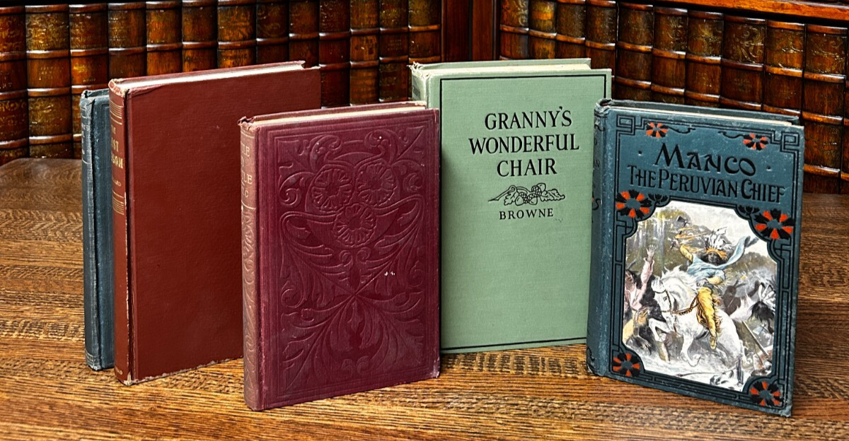 Lot of 5 Vintage Children's Books, Tom Brown; Optic; Manco; Granny's; Lost Wagon