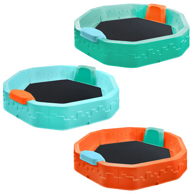 Sandkasten Sandbox Sandkiste 150x150x25 mit Bodenplane u. Abdeckung zwei Sitzen