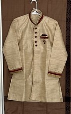 Boys Traditional Kurta/Pajama Set Cottonsilk W 16 L 29 New Color maroom/gold