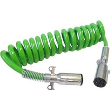 15ft 7 Pole ABS Coiled Power Cord With 12" Leads 4/12 2/10 1/8 Gauge Wires