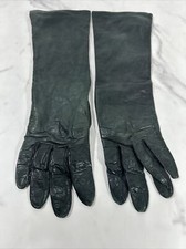 Vintage Saks Fifth Avenue Size: 6 Leather Black Gloves Silk France