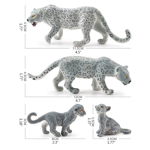 New White Leopard Figure Snow Leopard Figurine PVC