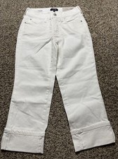 NWT NYDJ NOT YOUR DAUGHTER'S JEANS 00P DYLAN WIDE CUFF CAPRI WHITE WOMENS