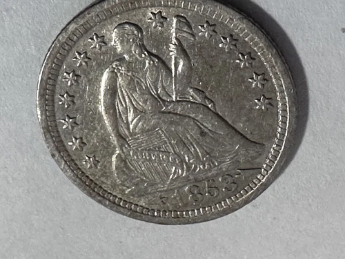 1853 Arrows Liberty Seated Half Dime, AU  lot 710