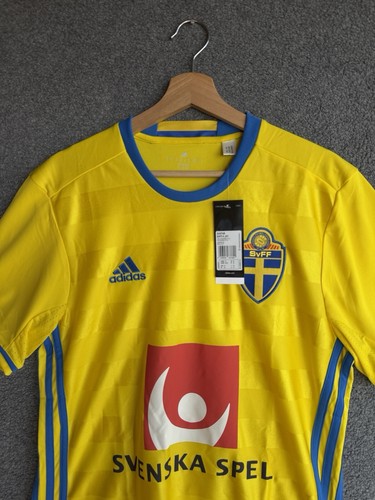 adidas 2016 Sweden SvFF Football National Team Men's Home Jersey Size M Men’s - Picture 2 of 7