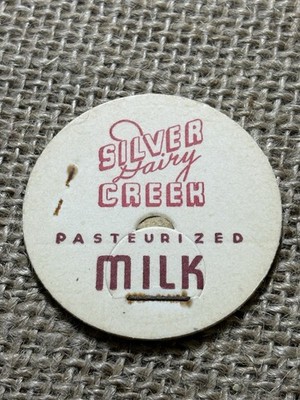 Milk Bottle Cap Silver Creek Dairy Millbrook Ontario Canada Pasteurized Milk