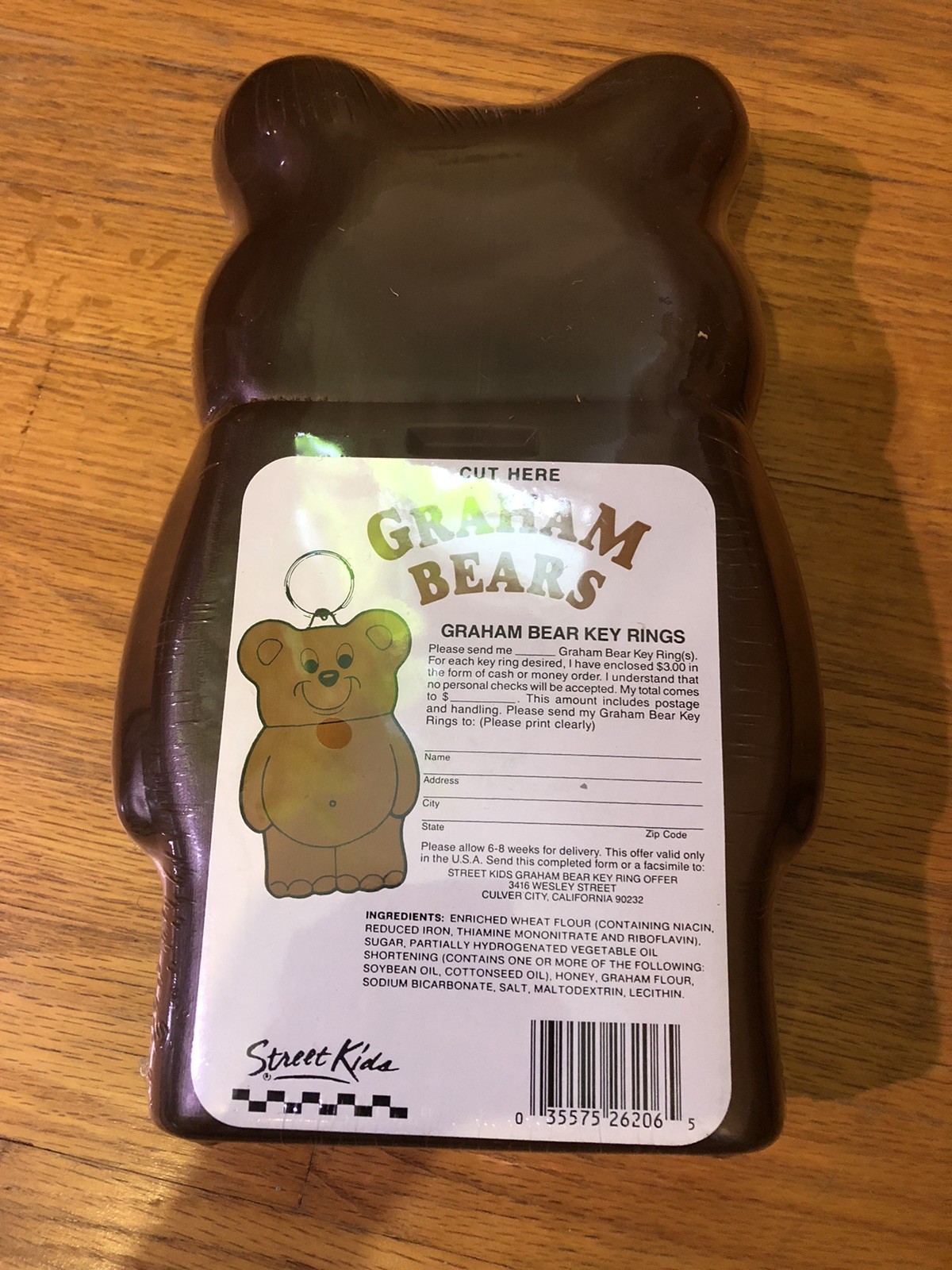 Street Kids Teddy Bear Plastic Blow Mold Coin Bank Graham Storage Brand New VTG