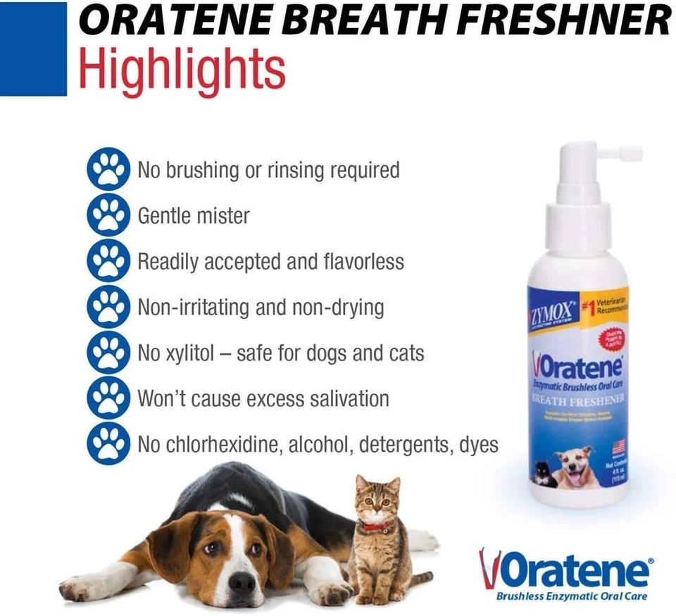 Zymox Oratene Brushless Oral Care Breath Freshener for Dogs 4 oz, as labeled - Image 3 of 4