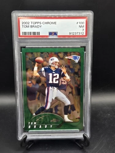 2002 TOPPS CHROME #100 TOM BRADY PATRIOTS PSA 7 NM