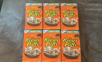 KAWS x Reese's Puffs Family Size Cereal Box Lot 6 Limited Edition Sealed NEW