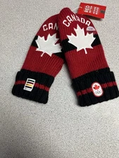 Team Canada Mittens Red White Adult S/M Olympic Maple Leaf Hudson's Bay Winter