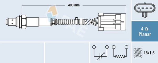 Lambdasonde Sensor Abgassteuerung Fae 77700 FüR Chevrolet Aveo Kalos T200 T250-image