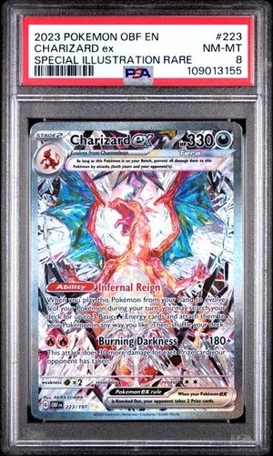 Charizard ex 223/197 SV03: Obsidian Flames Holo psa 8