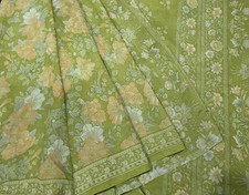 Vintage Silk Saree, 100 Pure Silk Fabric, 5 Yards Ethnic Indian Printed Sari