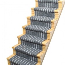 Dolls House Slate Grey Striped Stair Carpet Runner Self Adhesive 1:12 Flooring