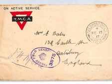 GB WW1 Cover Military FPO.122 YMCA Censor 1917 Wilts Salisbury {Samwells}XP171