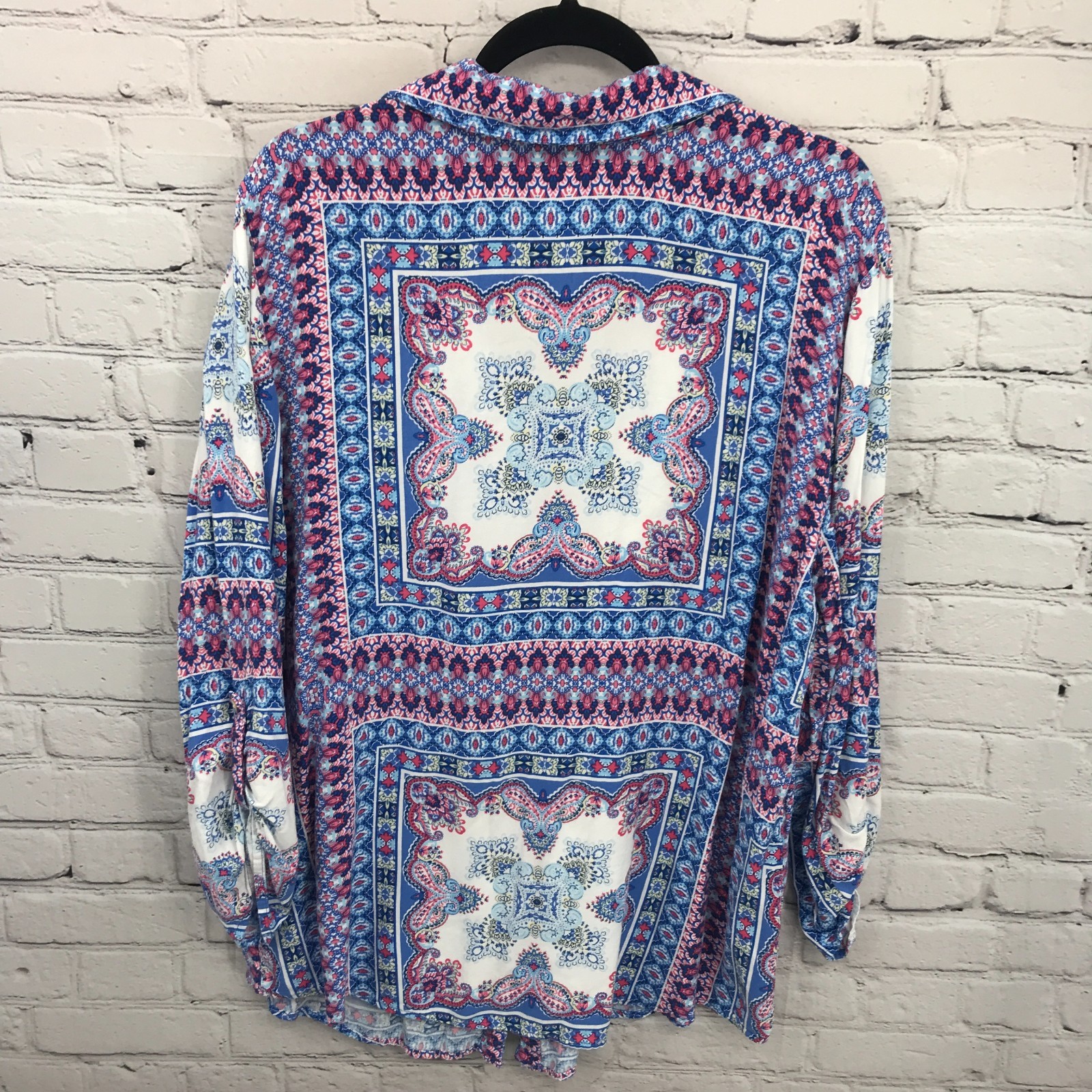 Ruby Rd Top Womens Extra Large Blue Button Up Lon… - image 13