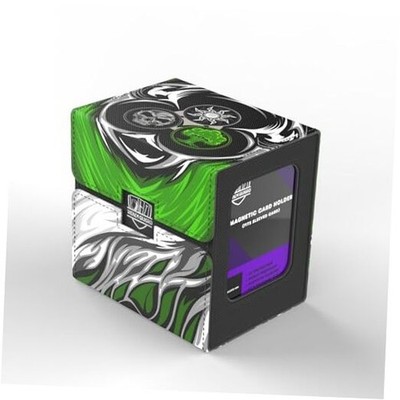 TCG/MTG Commander 100+ Card Art Deck Box With Black Leather White Black Green