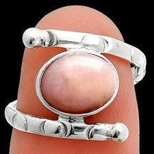 Natural Pink Opal - Australia 925 Sterling Silver Ring s.7 Jewelry R-1546