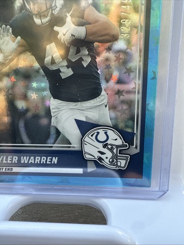 2025 Panini Score Tyler Warren RC #21 Blu Rifrattore /499 Colore Match New Colts - Foto 4 di 10