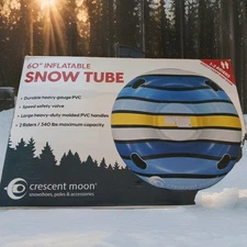 60 Inflatable Snow Tube Crescent Moon Winter Fun 1-2 Person Sledding New 