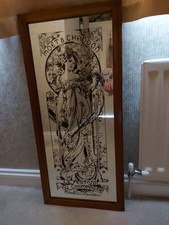 Vintage Moet & Chandon Mucha Mirror Art Nouveau Le Festival Du Champagne France