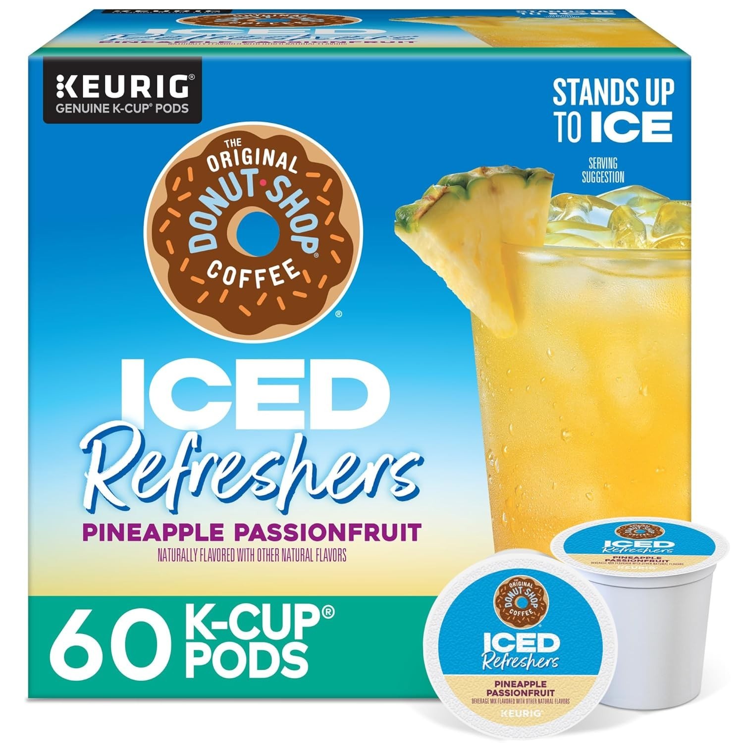 60ct Donut Shop Iced Refreshers Pineapple Passionfruit K-Cup