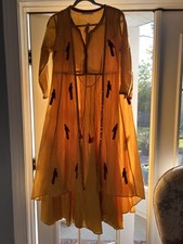 Lakshita Cotton Dress Kurta And Matching Robe With Birds Med